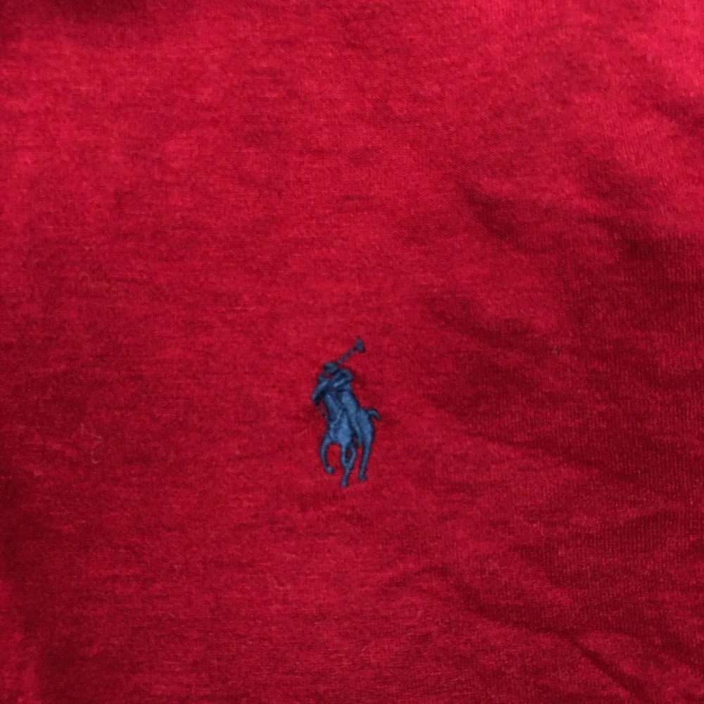 Polo Ralph Lauren Mens Medium Red Quarter Zip Pullover Pony Logo Sweatshirt